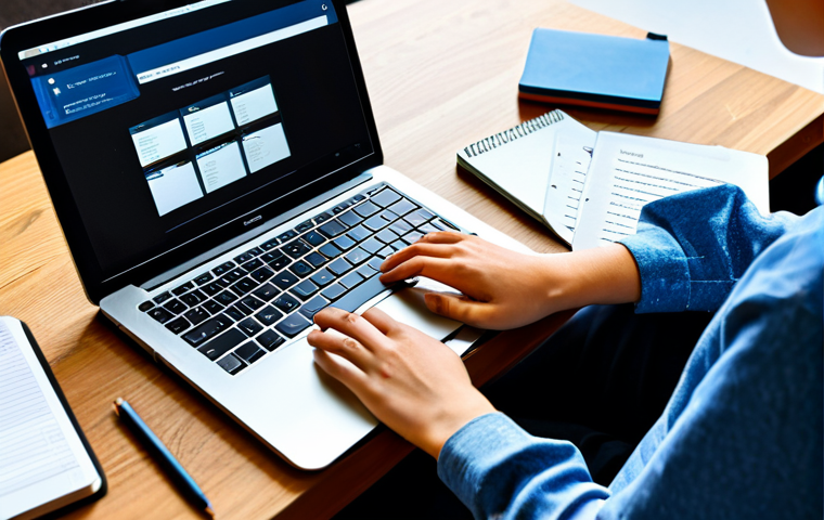 온라인 학습의 인지 심리학적 접근 방법 - Optimized Virtual Workspace**

"A bright, modern home office setup. A businesswoman wearing a modest...