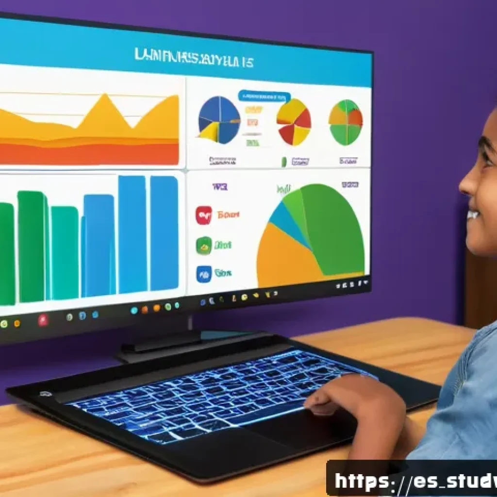가상 강의의 장점을 극대화하는 팁 - A vibrant virtual classroom scene showing diverse Spanish-speaking students engaged in an interactiv...
