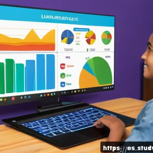Home 30 가상 강의의 장점을 극대화하는 팁 - A vibrant virtual classroom scene showing diverse Spanish-speaking students engaged in an interactiv...